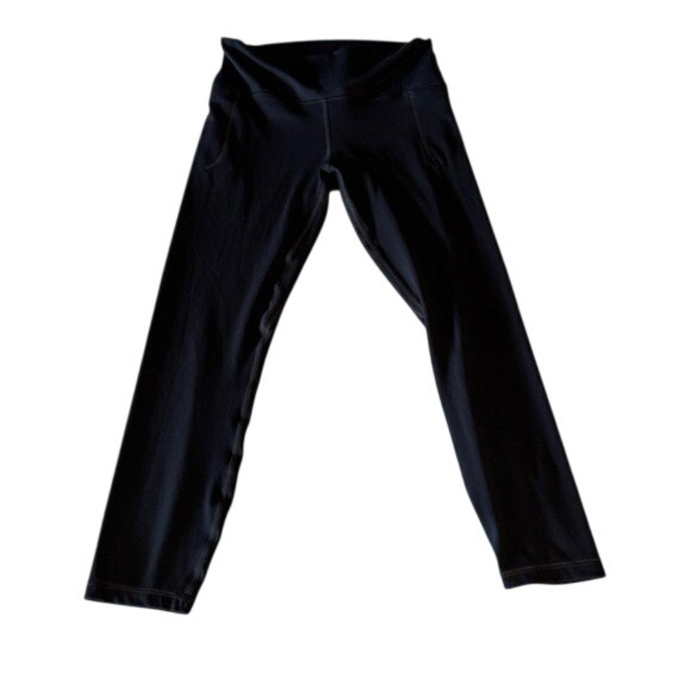 Under Armour Womens Black HeatGear Cropped Leggings Size Medium Activewear Pants